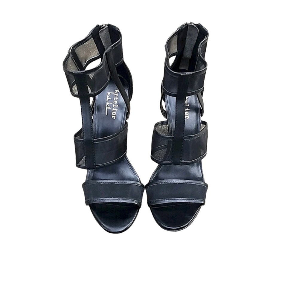 Nicole Millet black Wedge sandals